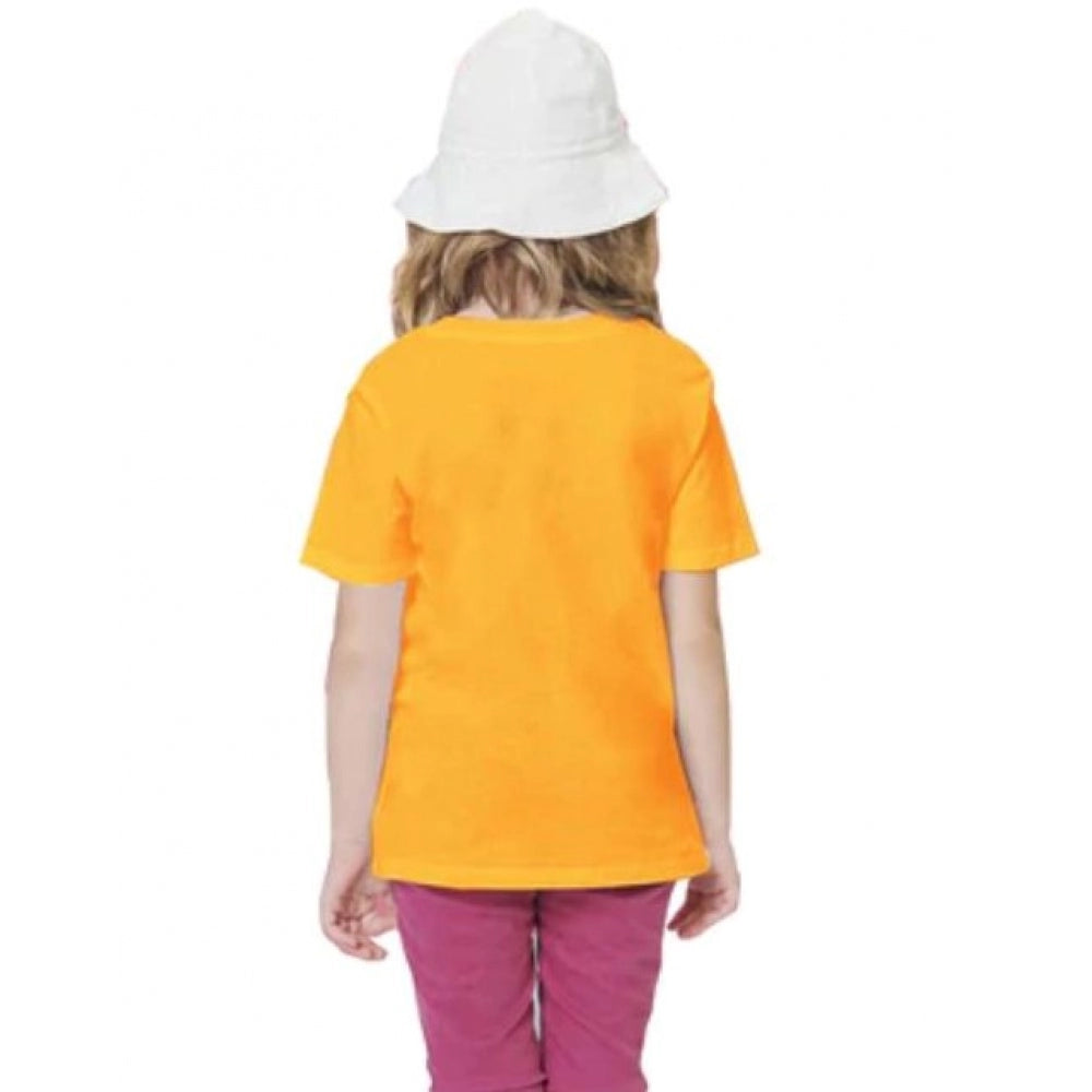Amfyn Girls Cotton Akashi Half Sleeve TShirt (Yellow)