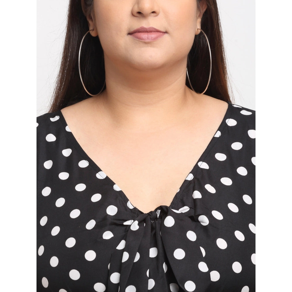 Amfyn Women's Crepe Printed Knee Length Fit and Flare Dress (Multi)