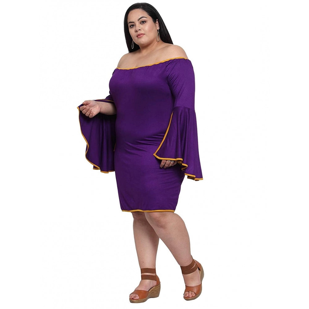 Amfyn Women's Hojri Solid Knee Length Fit and Flare Dress (Royal Blue)