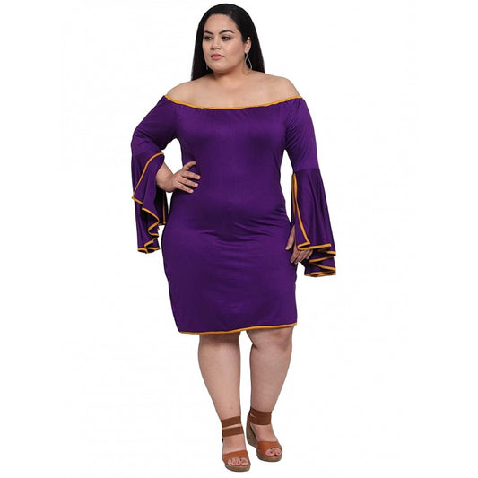 Amfyn Women's Hojri Solid Knee Length Fit and Flare Dress (Royal Blue)