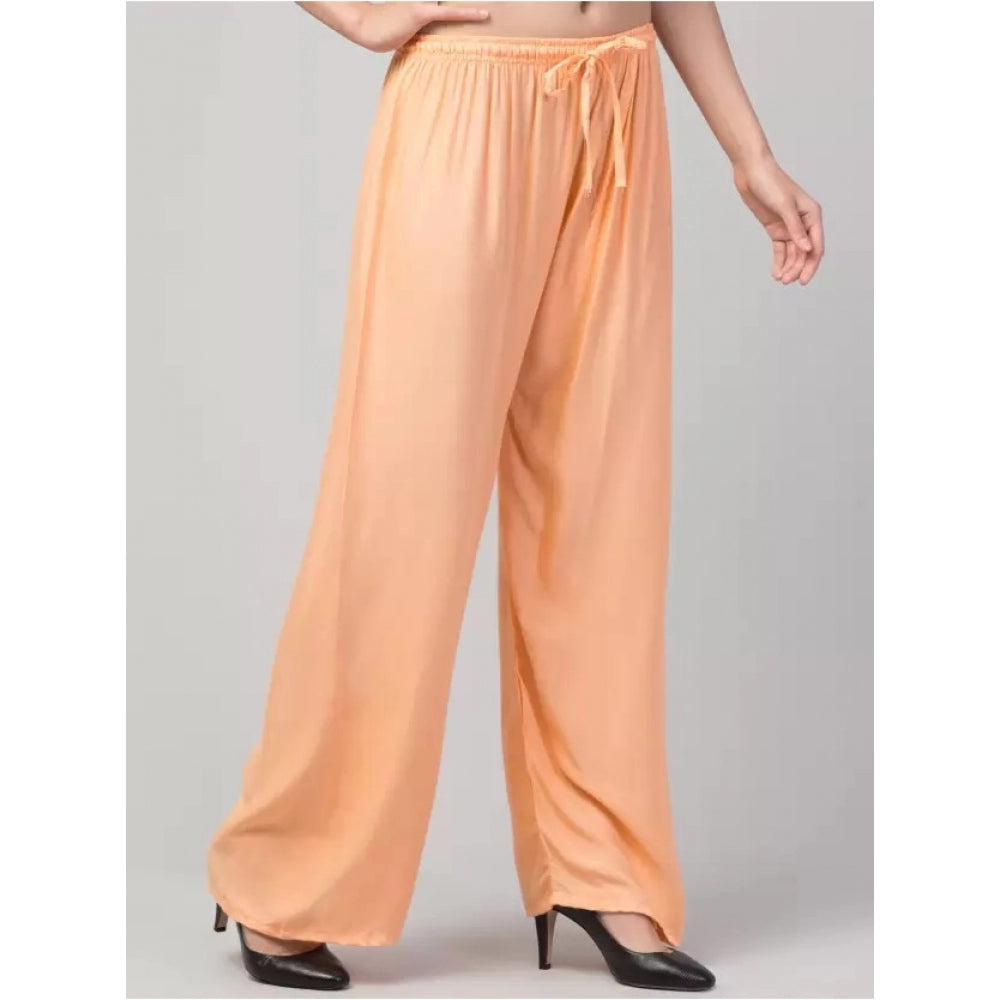 Amfyn Women's Plus Size Relaxed Fit Viscose Rayon Palazzo Trousers (Orange)