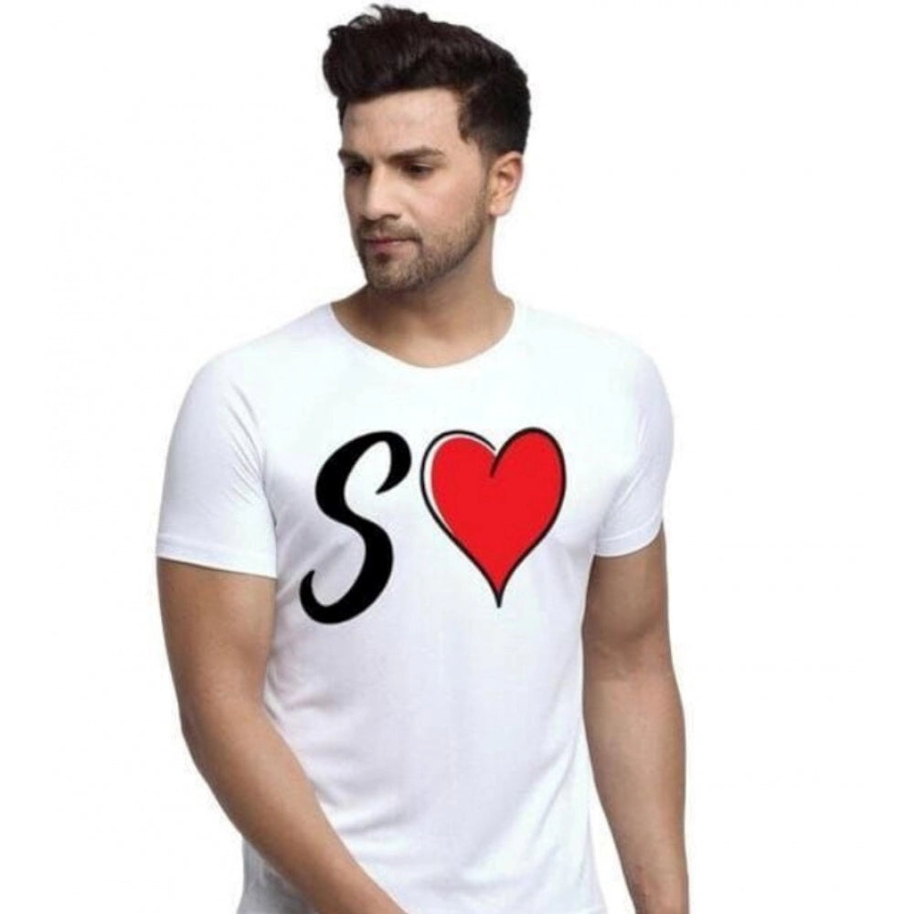 Amfyn Men's Half Sleeve Round Neck Polyester T Shirt (White)