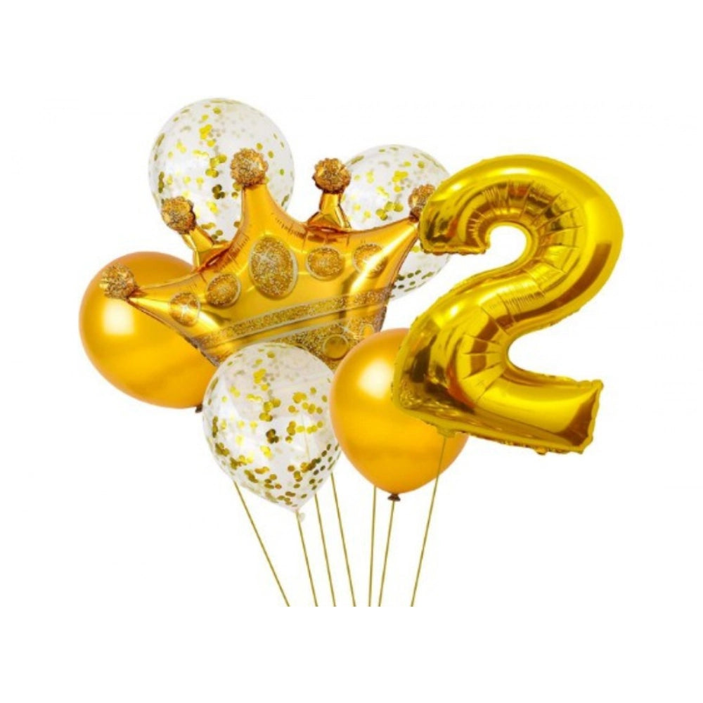 Amfyn 2Nd Birthday Decoration Items For Boys Or Girls (Golden)