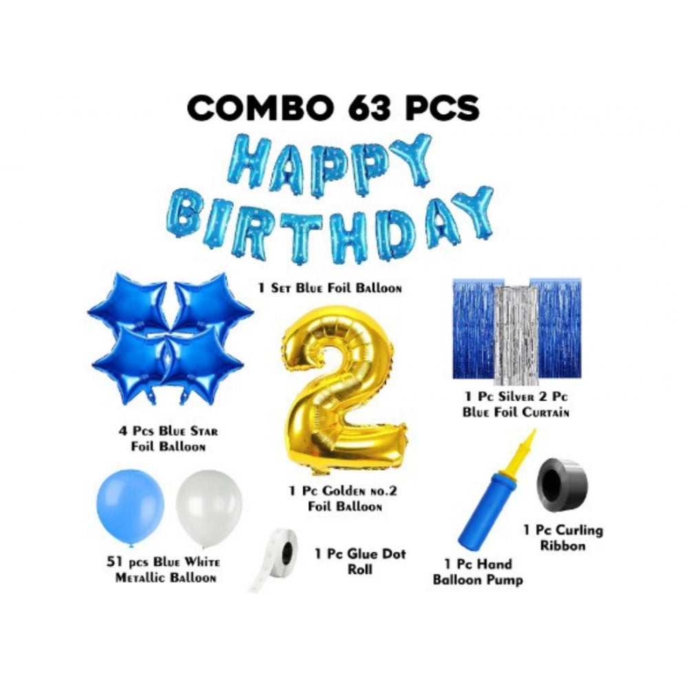 Fashion 2Nd Birthday Decoration Items For Boys (Multicolor)