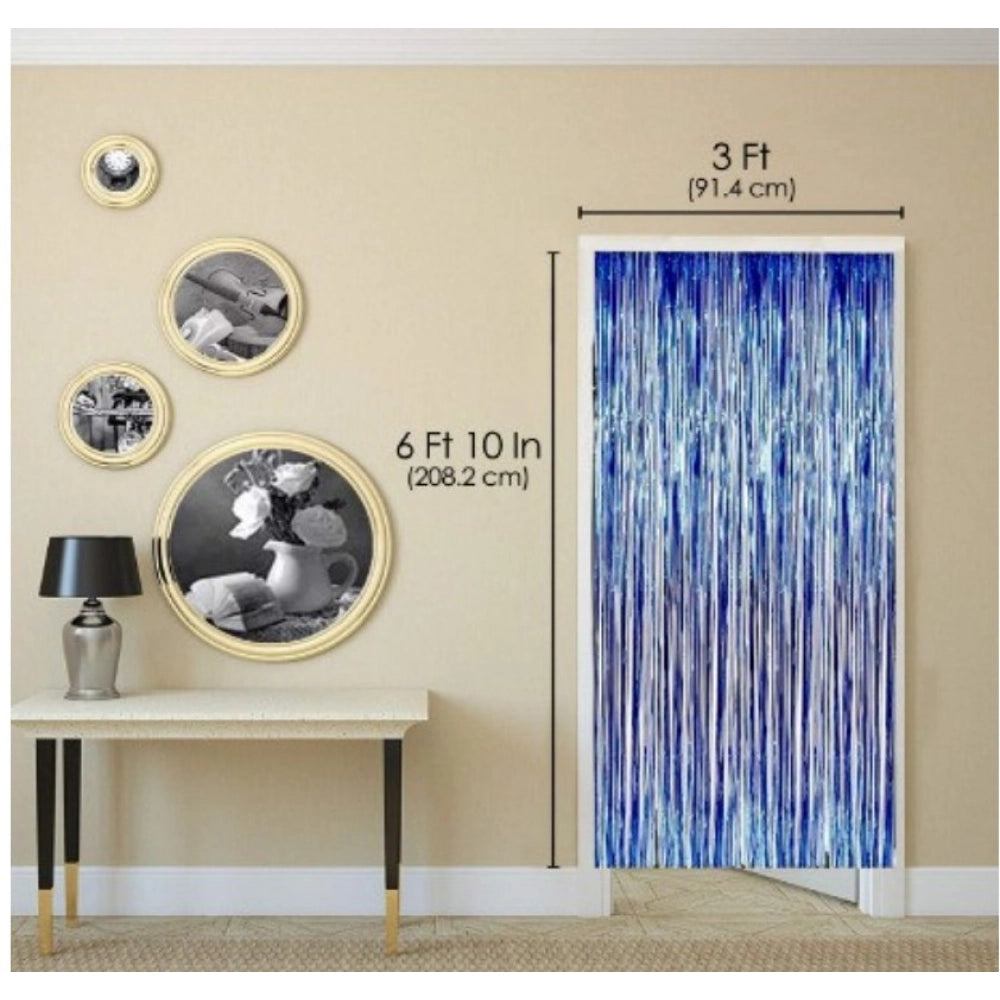 Amfyn 2Nd Birthday Decoration Combo Of No 2 Foil Balloons, Banner, Balloons And Curtain (Multicolor)