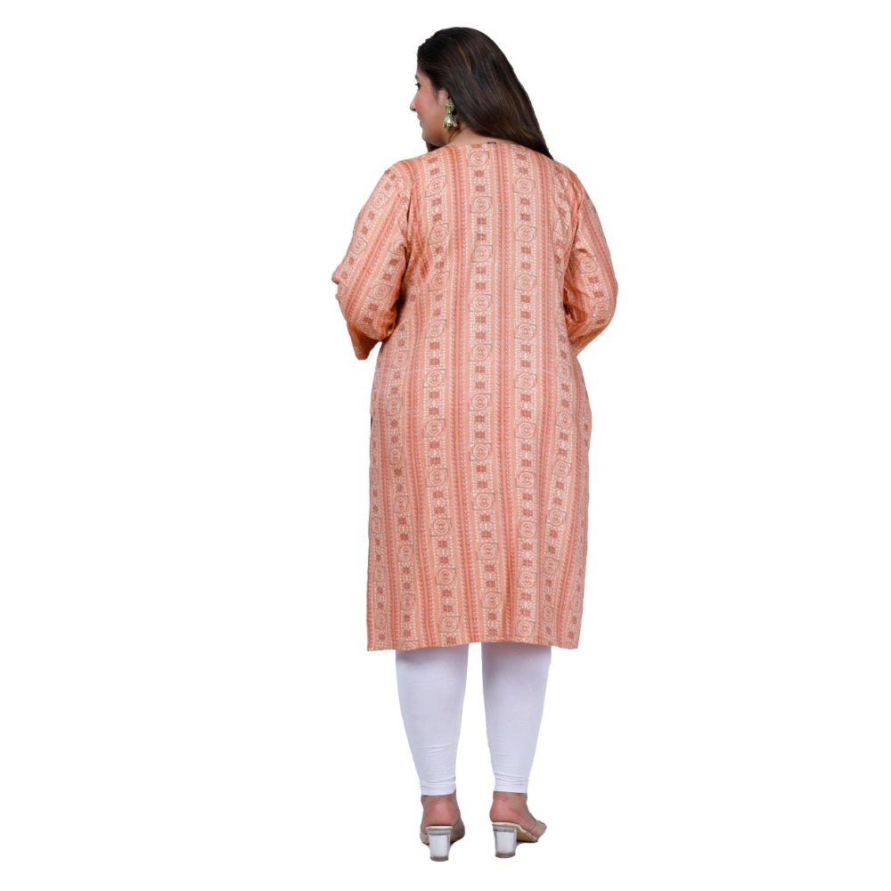 Amfyn Women's Office wear Golden Foil Capsule Straight Kurti (Orange)