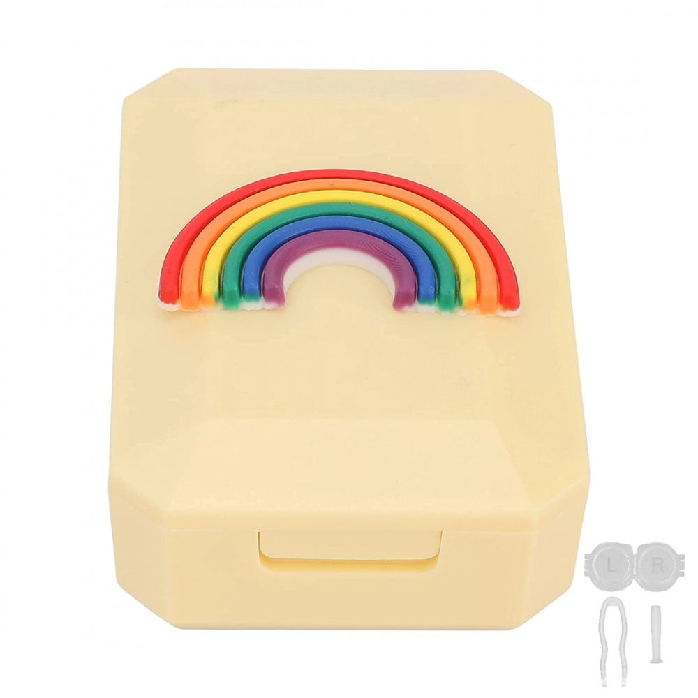 Amfyn Pack Of_2 Container Soak Storage Kit, Practical Contact Lens Box with Mirror for Travel for Home for Business Trip (Assorted)