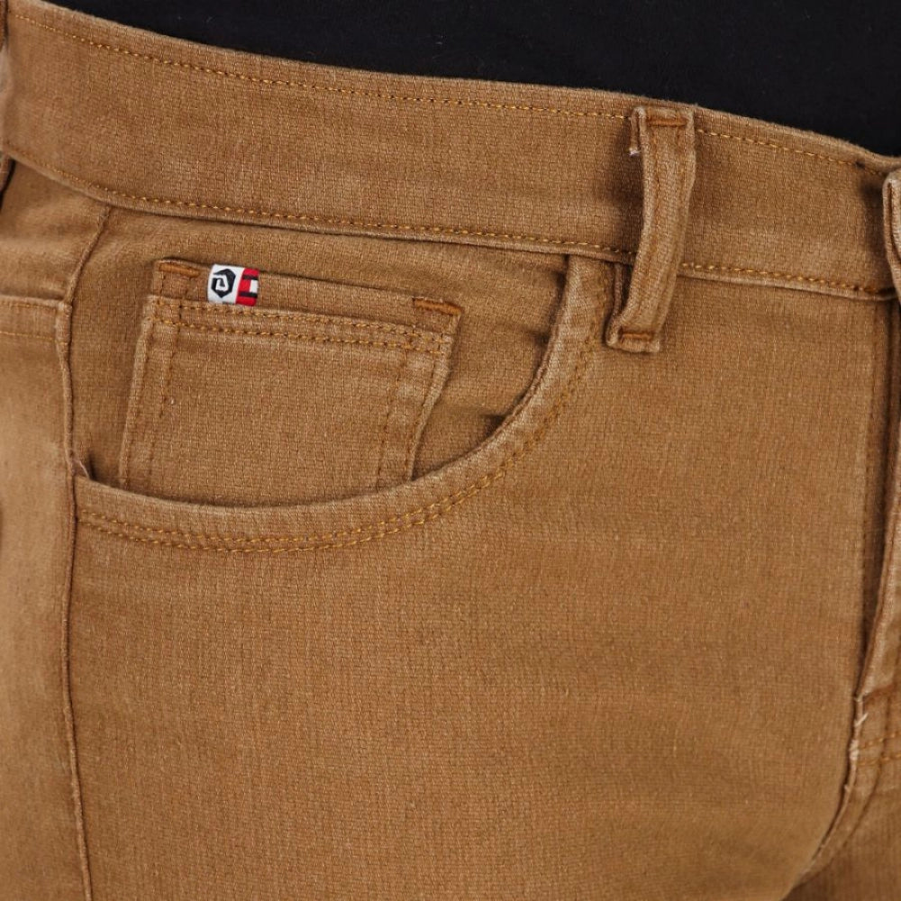 Amfyn Men's Straight Fit Denim High Rise Bootcut Stretchable Jeans (Khaki)
