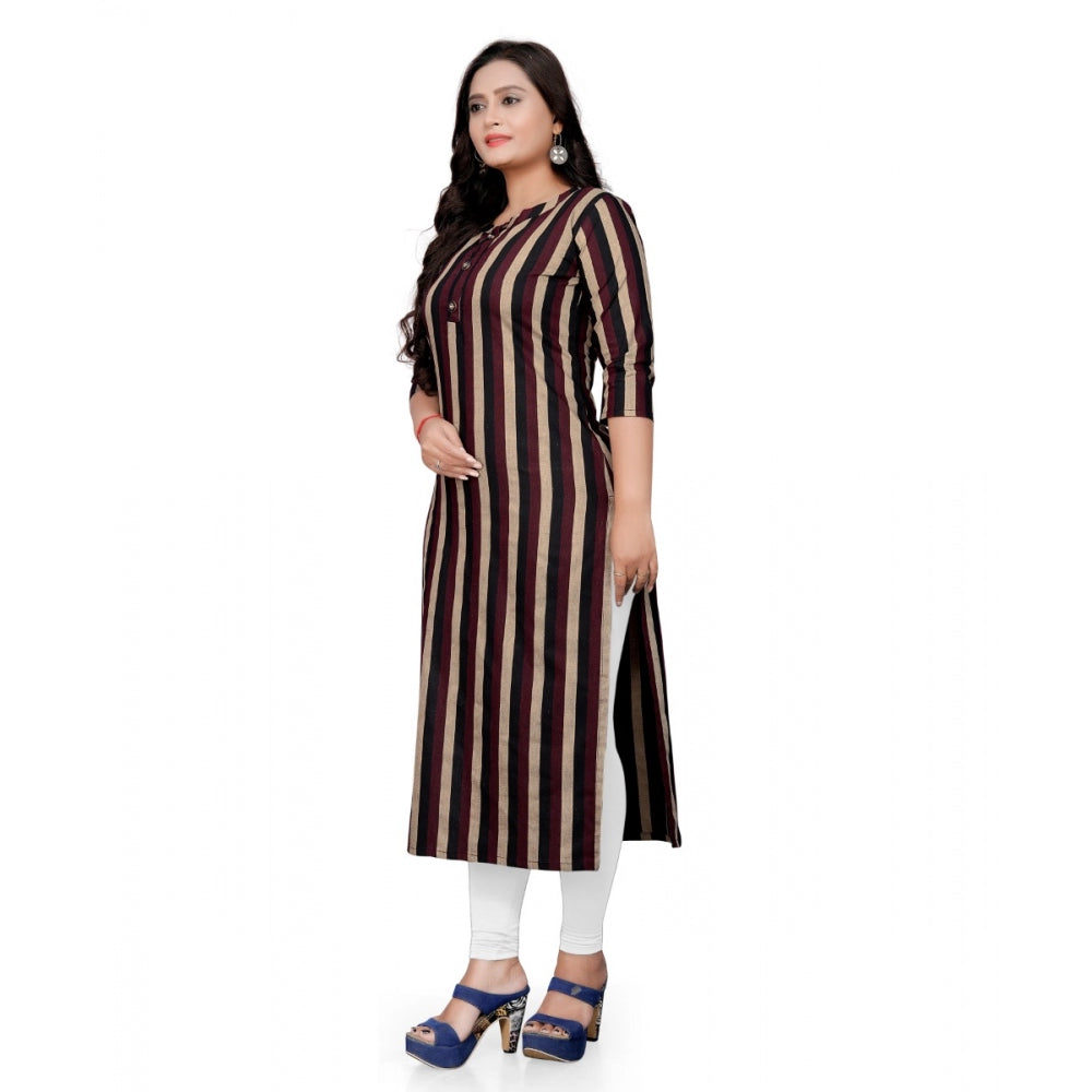 Amfyn Women's Cotton Printed Straight Kurti (Multi Color)