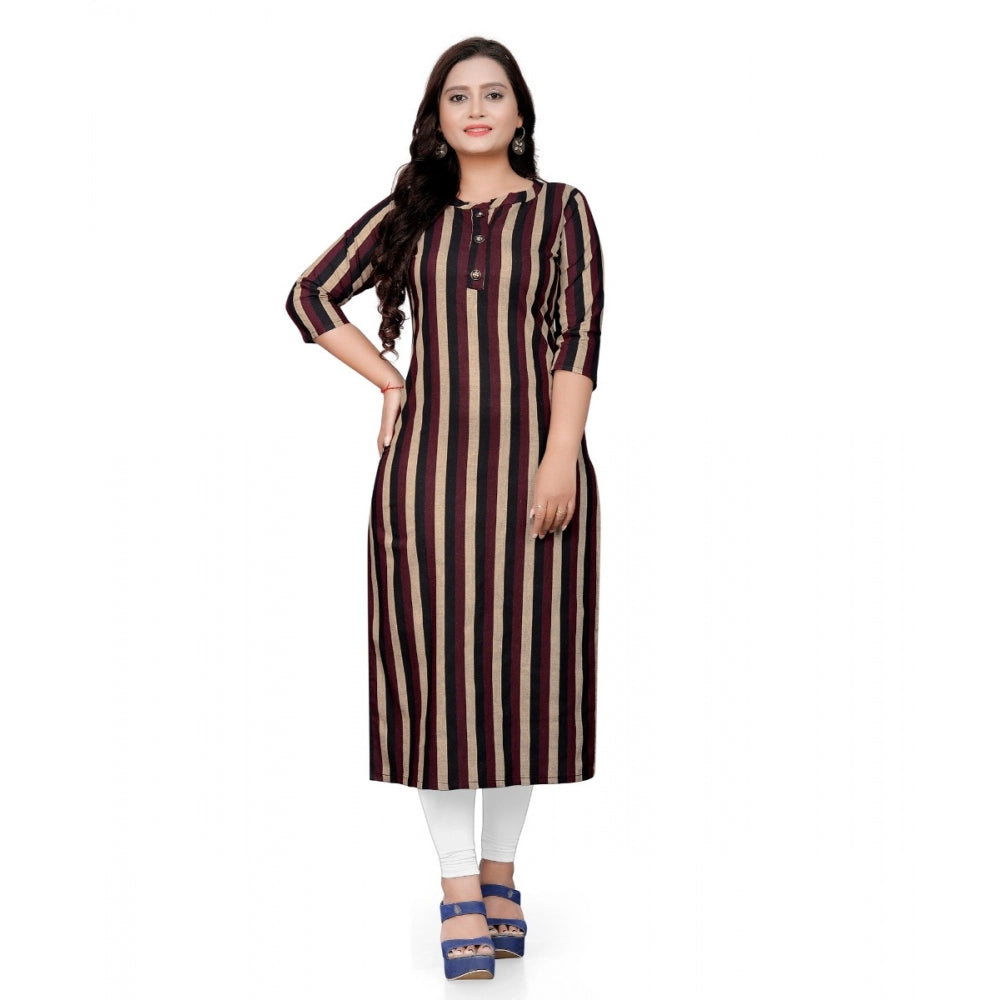 Amfyn Women's Cotton Printed Straight Kurti (Multi Color)