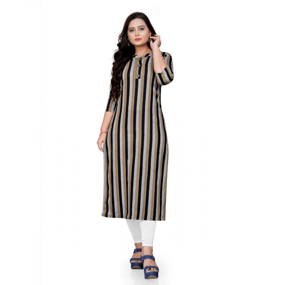 Amfyn Women's Cotton Printed Straight Kurti (Multi Color)