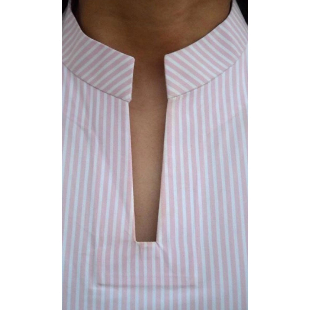 Amfyn Women's Printed Kurti With Bottom Set (Pink)