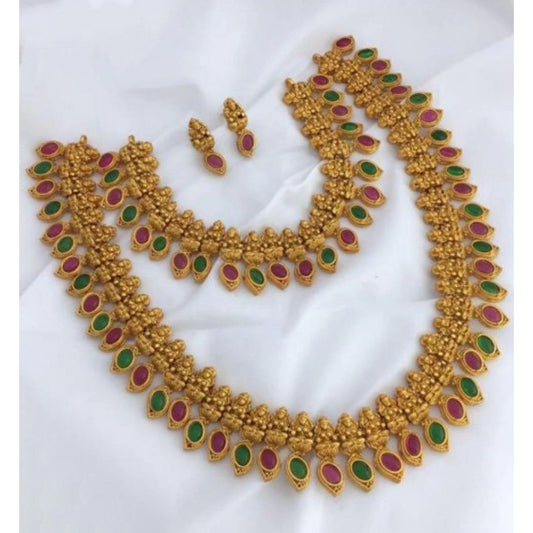 Amfyn Women's Jewellery Set (Red And Green, Free Size)