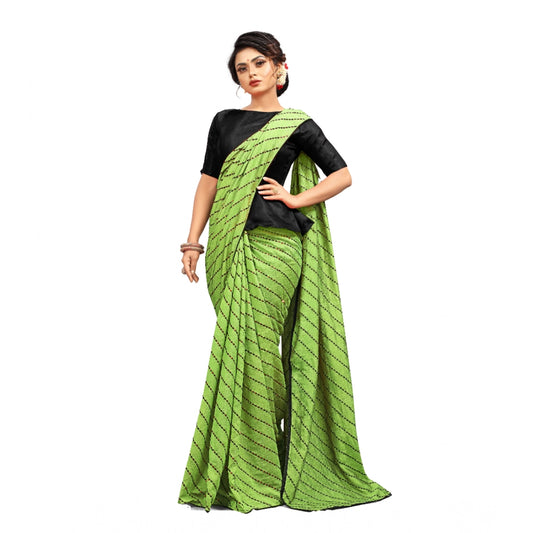 Amfyn Women's Vichitra Saree with Blouse (LightGreen, 5-6 Mtrs)
