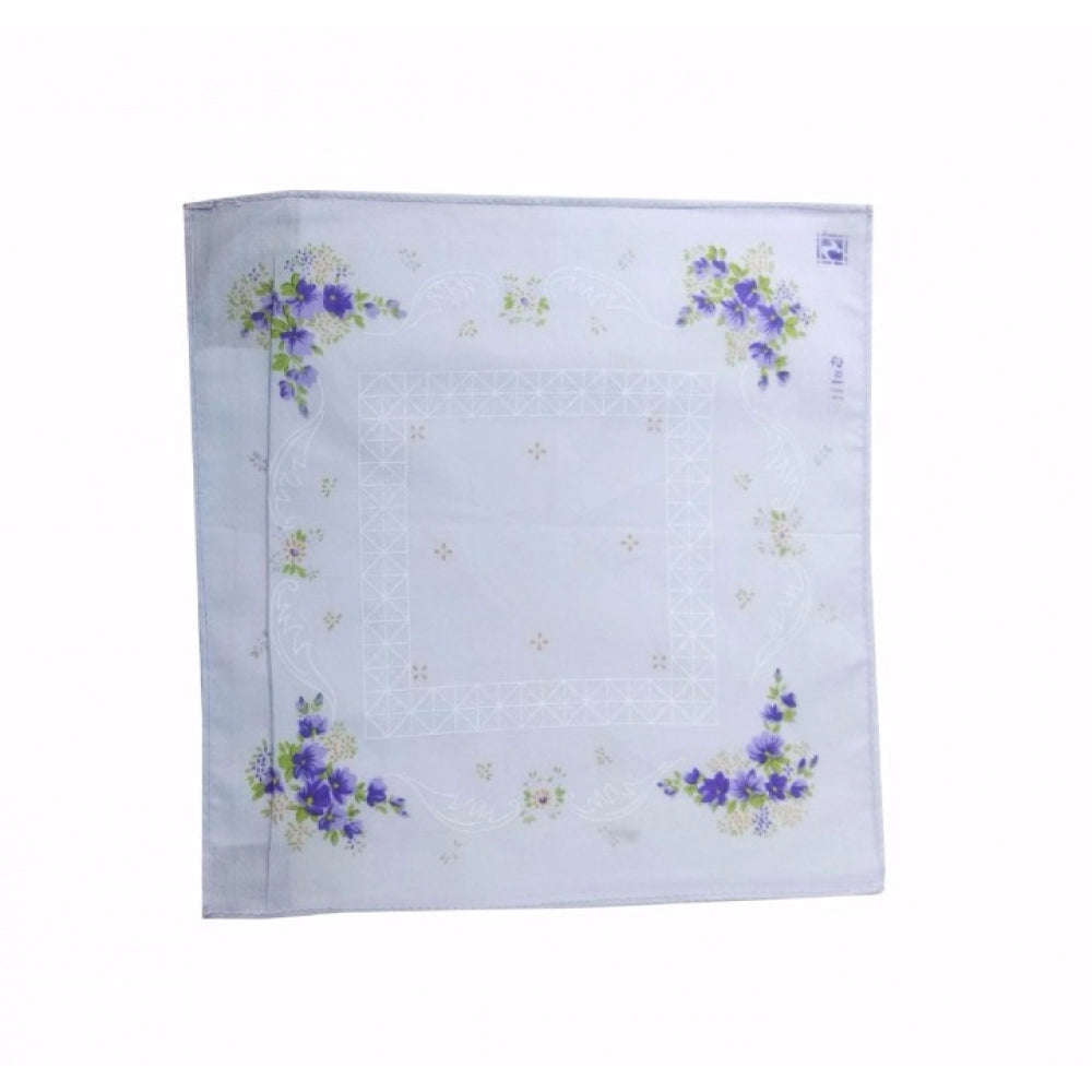 Amfyn Pack Of_6 Desinger Flower Medium Size Handkerchiefs (Color: Assorted)
