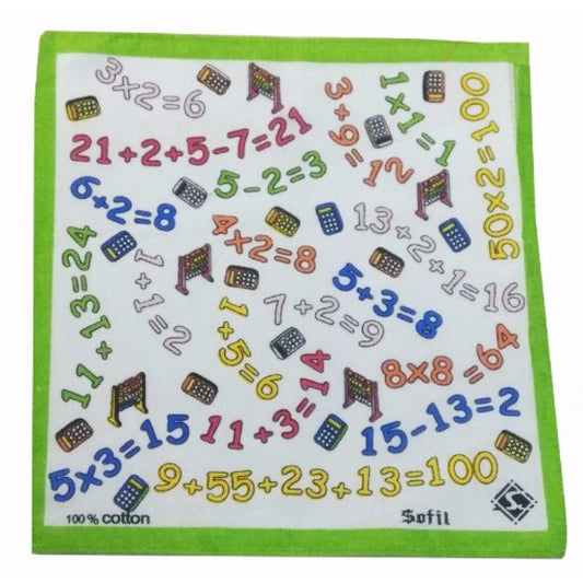 Amfyn Pack Of_8 Numeric Small Size Handkerchiefs (Color: Assorted)