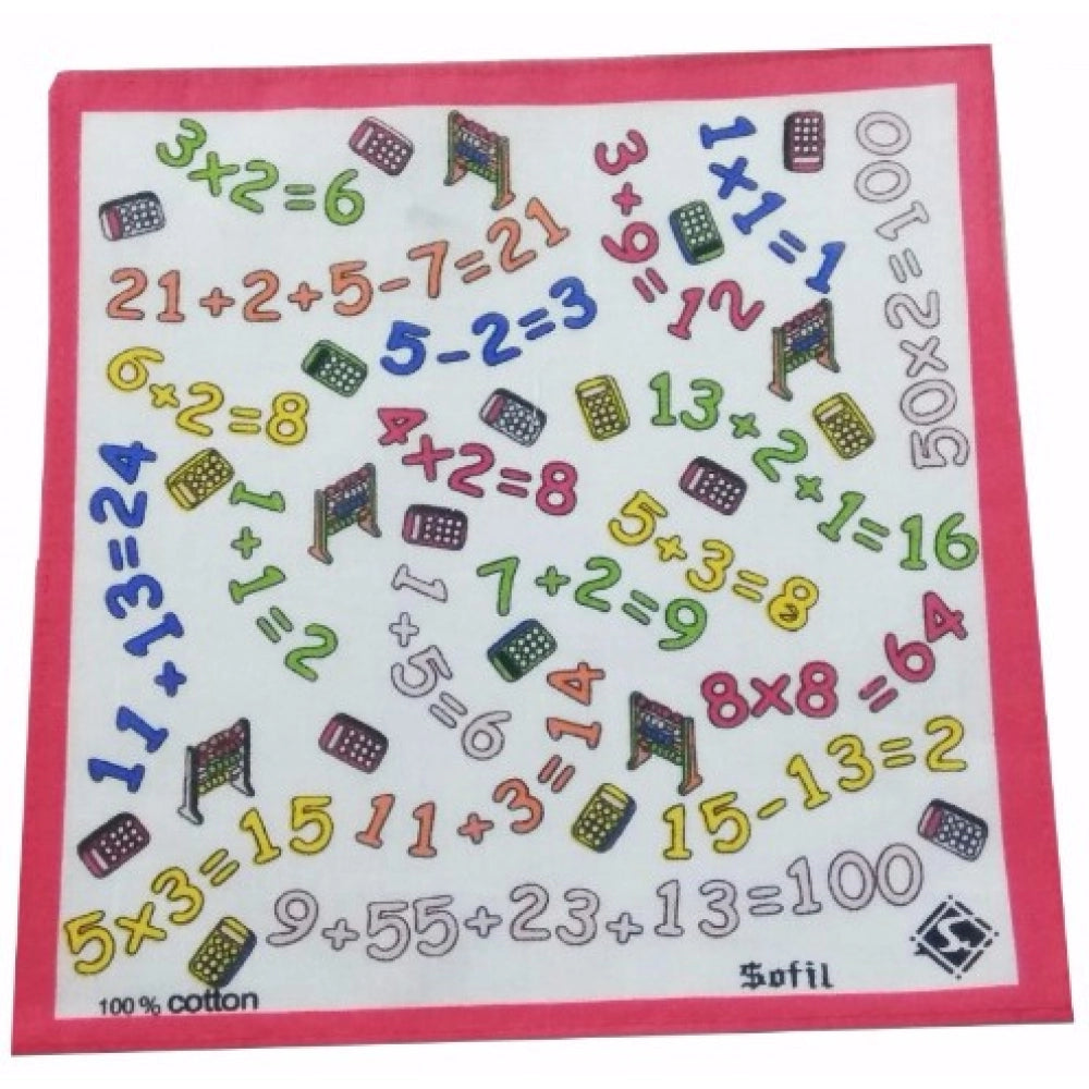 Amfyn Pack Of_8 Numeric Small Size Handkerchiefs (Color: Assorted)