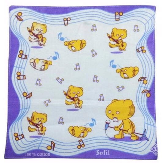 Amfyn Pack Of_8 Cartoon With Music Notes Small Size Handkerchiefs (Color: Assorted)