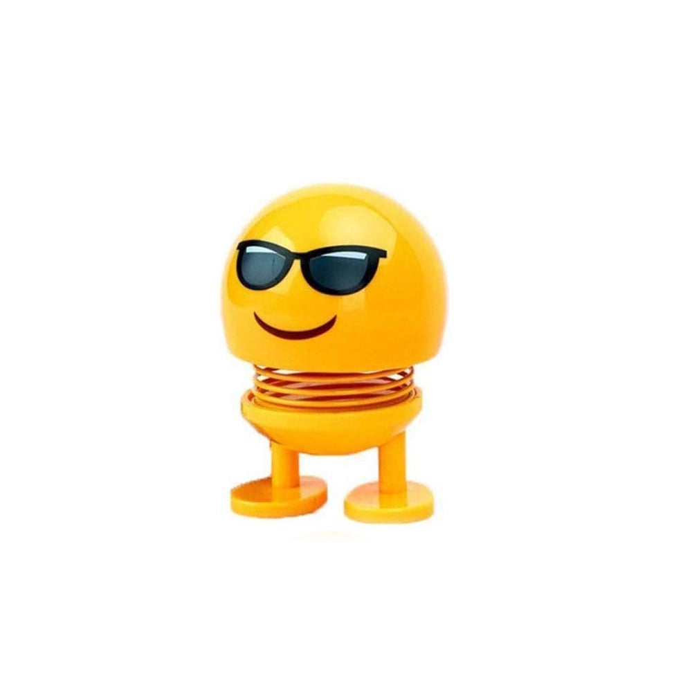 Amfyn 4 Pcs Set_Moving Head Smiley Spring Doll (Yellow)