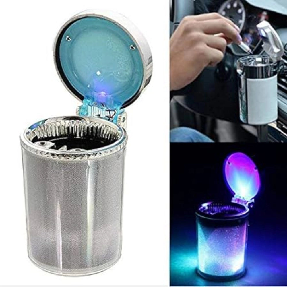 Fashion Designer Car Ash Tray Ashtray With Blue Led Light &amp; Rainbow Colors (Multicolor)