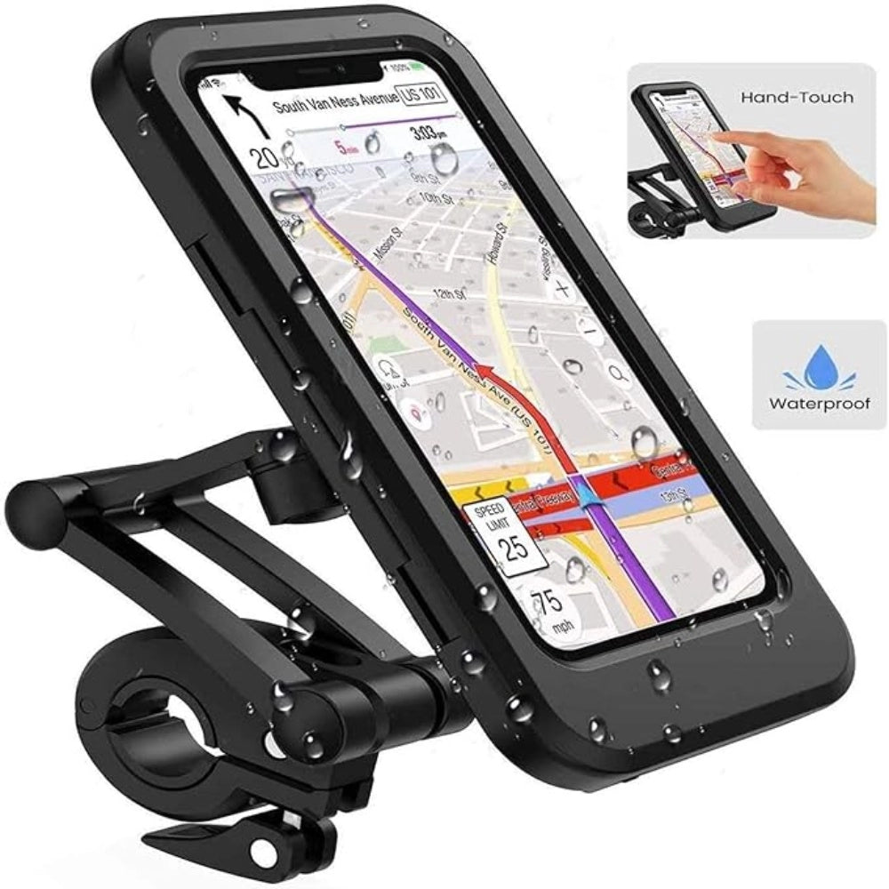 Amfyn Phone Mount Waterproof Cell Phone Holder 360° Rotation (Black)