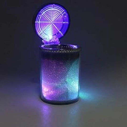 Fashion Designer Car Ash Tray Ashtray With Blue Led Light &amp; Rainbow Colors (Multicolor)