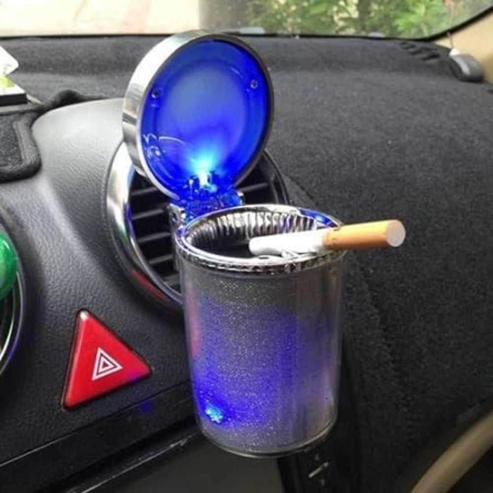 Fashion Designer Car Ash Tray Ashtray With Blue Led Light &amp; Rainbow Colors (Multicolor)