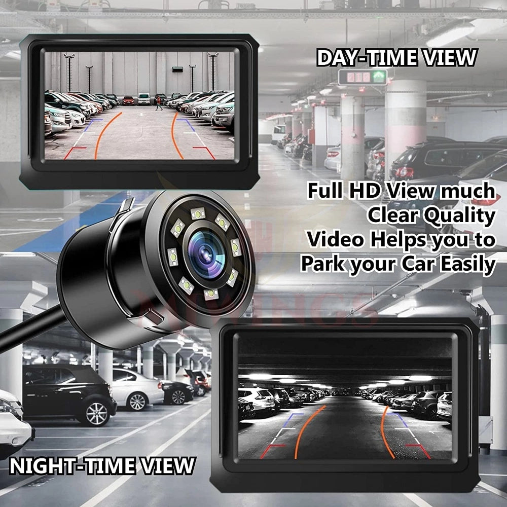 Fashion Car Rear View Backup Camera 170 Wide Angle Hd Cmos Auto Parking Assistance Reverse (Black)