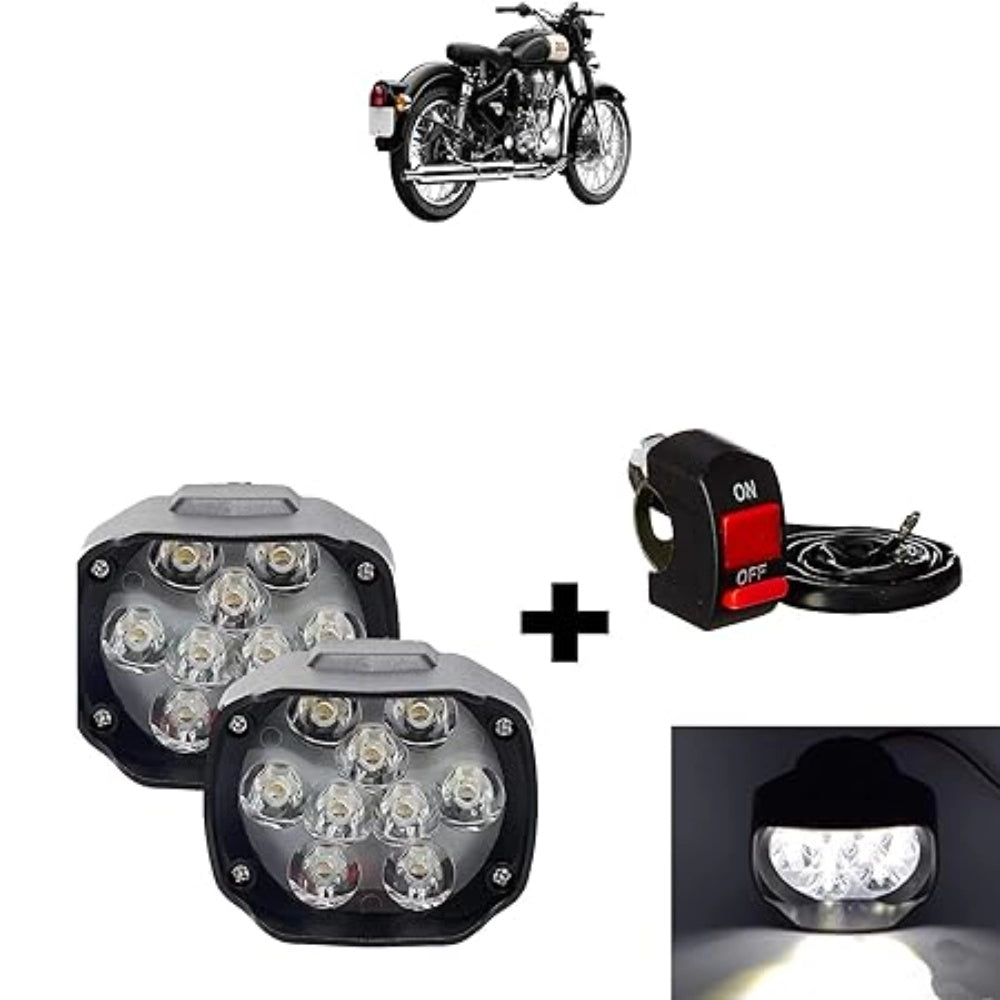 Fashion Set Of 2 Shilon 9 Led Waterproof On/Off Switch For Bikes (Black)