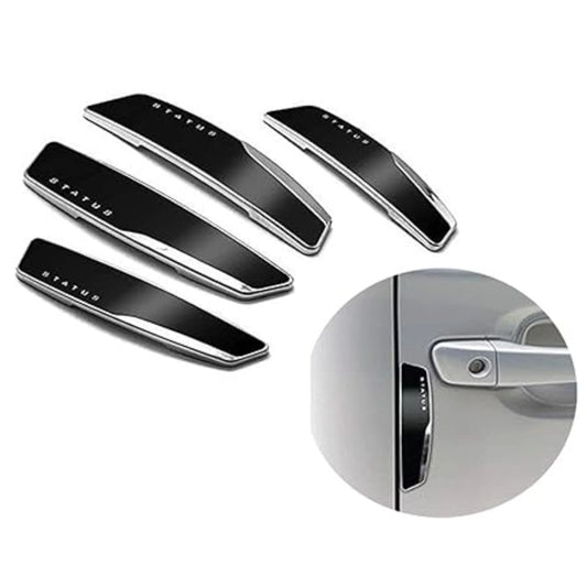 Amfyn Pack Of 4 Winner Plastic Car Door Guard Universal For Car (Black)