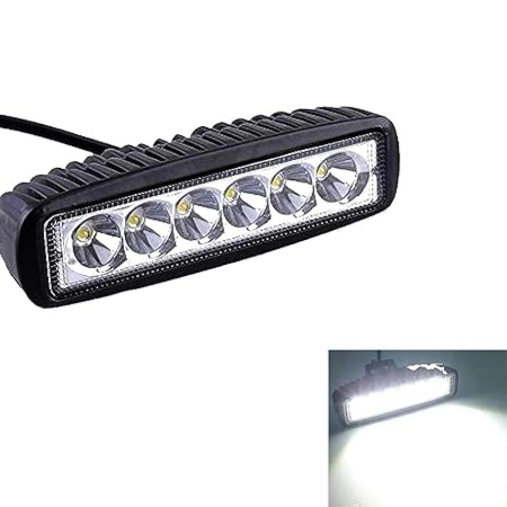 Amfyn 6 Led Straight Fog Lights Projector Lens (Black)