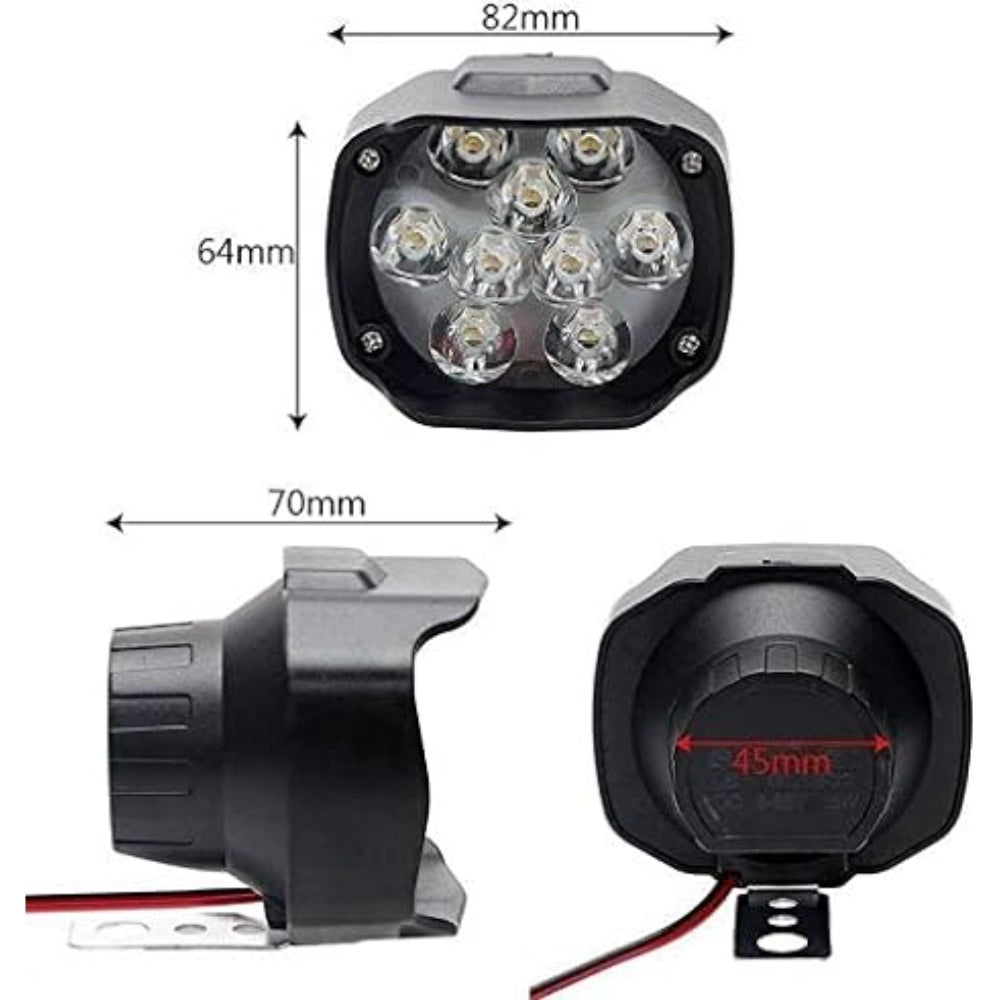 Fashion Set Of 2 Shilon 9 Led Waterproof On/Off Switch For Bikes (Black)