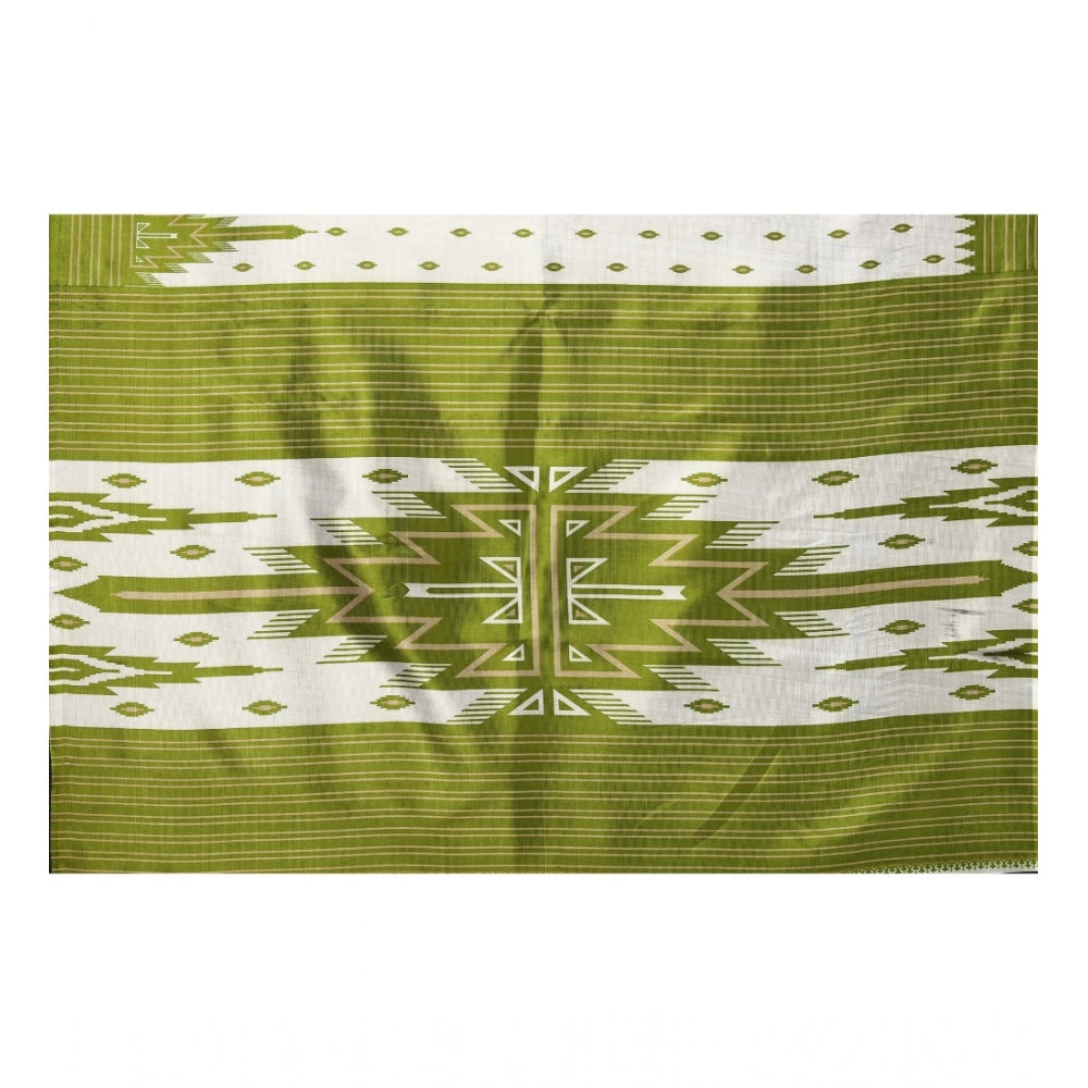 Amfyn Women's Art Silk Printed Saree With Unstitched Blouse (Green, 5-6 Mtrs)