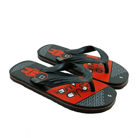 Fashion Unisex Printed Lightweight Flip-Flop Hawai Slipper (Red)