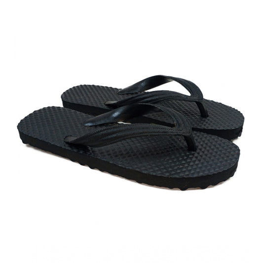 Fashion Unisex Textured Lightweight Flip-Flop Hawai Slipper (Black)