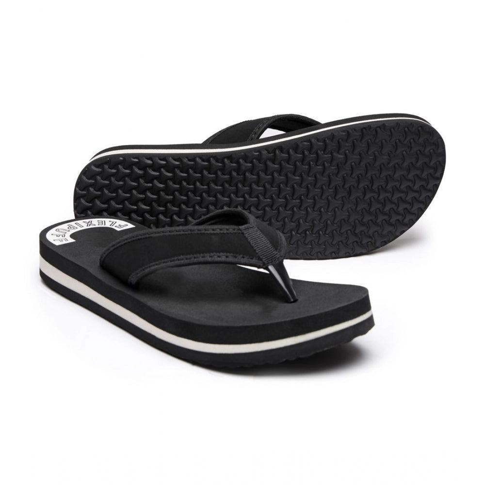 Amfyn Unisex Rubber Lightweight and Soft Women Slippers for a Cozy Step (Black)