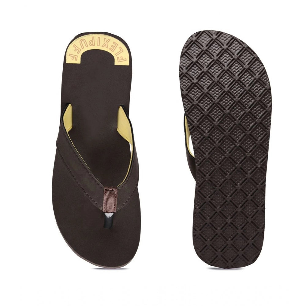 Amfyn Unisex Rubber Comfortable Orthopedic Doctor Slipper and Flip Flops (Brown)