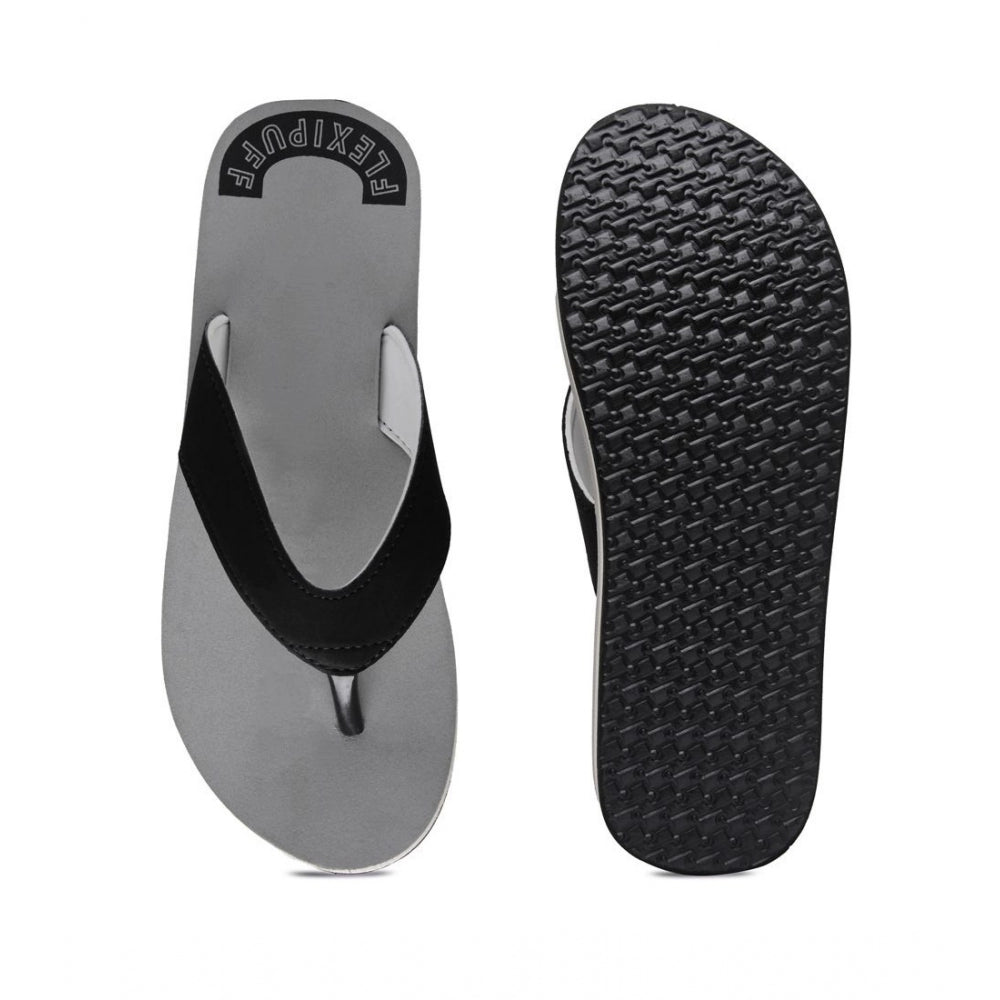 Amfyn Unisex Rubber Men's Slippers for Ultimate Comfort (Grey)