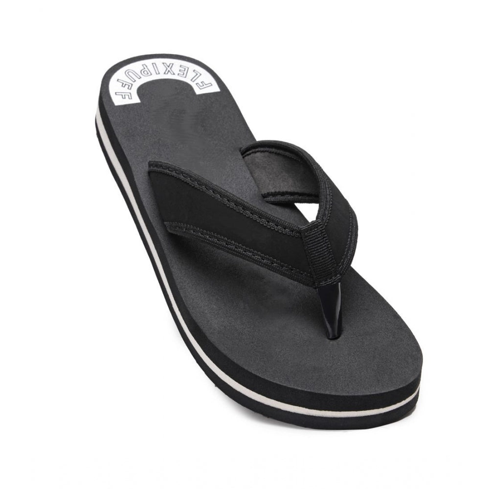 Amfyn Unisex Rubber Lightweight and Soft Women Slippers for a Cozy Step (Black)
