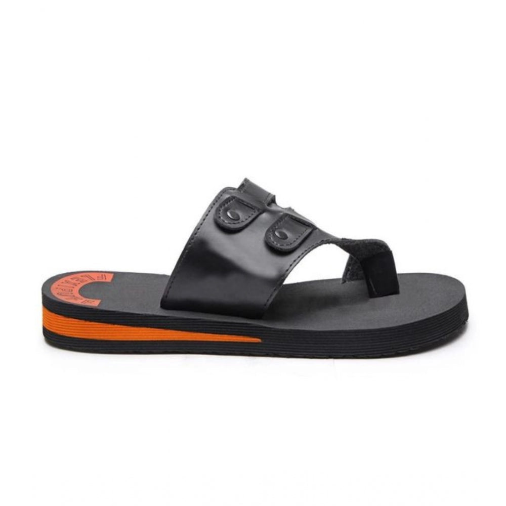 Amfyn Unisex Rubber Lightweight Slippers for Effortless Style (Black)