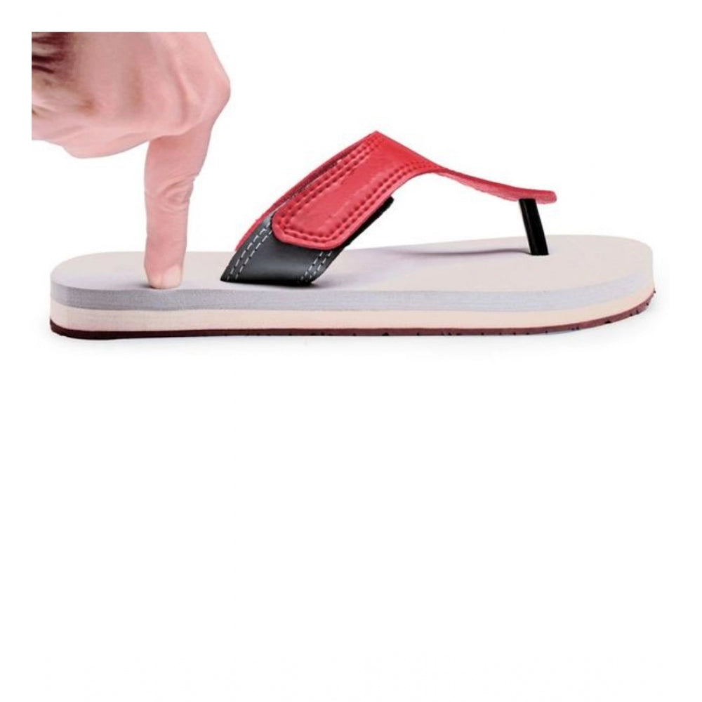 Amfyn Unisex Rubber Lightweight T-Style Slippers (Maroon)