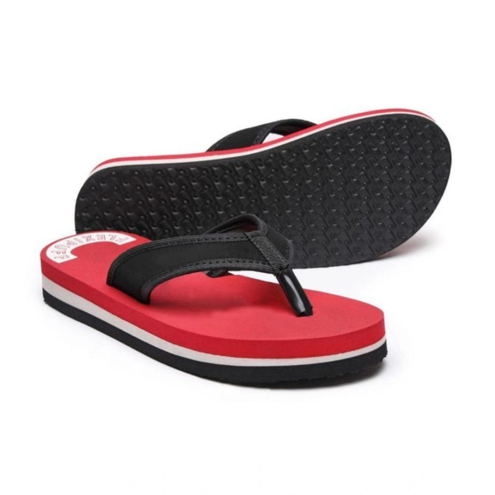 Amfyn Unisex Rubber Lightweight and Soft Women Slippers for a Cozy Step (Red)