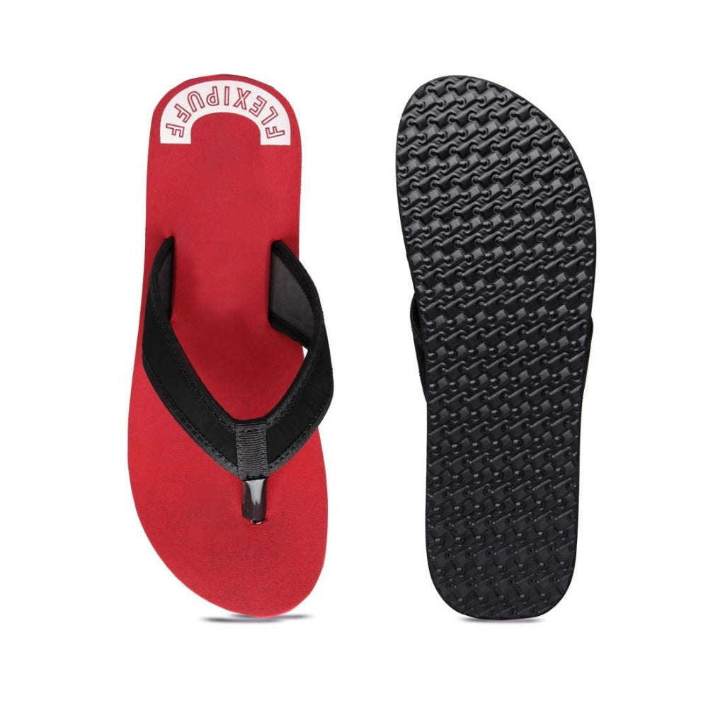 Amfyn Unisex Rubber Lightweight and Soft Women Slippers for a Cozy Step (Red)