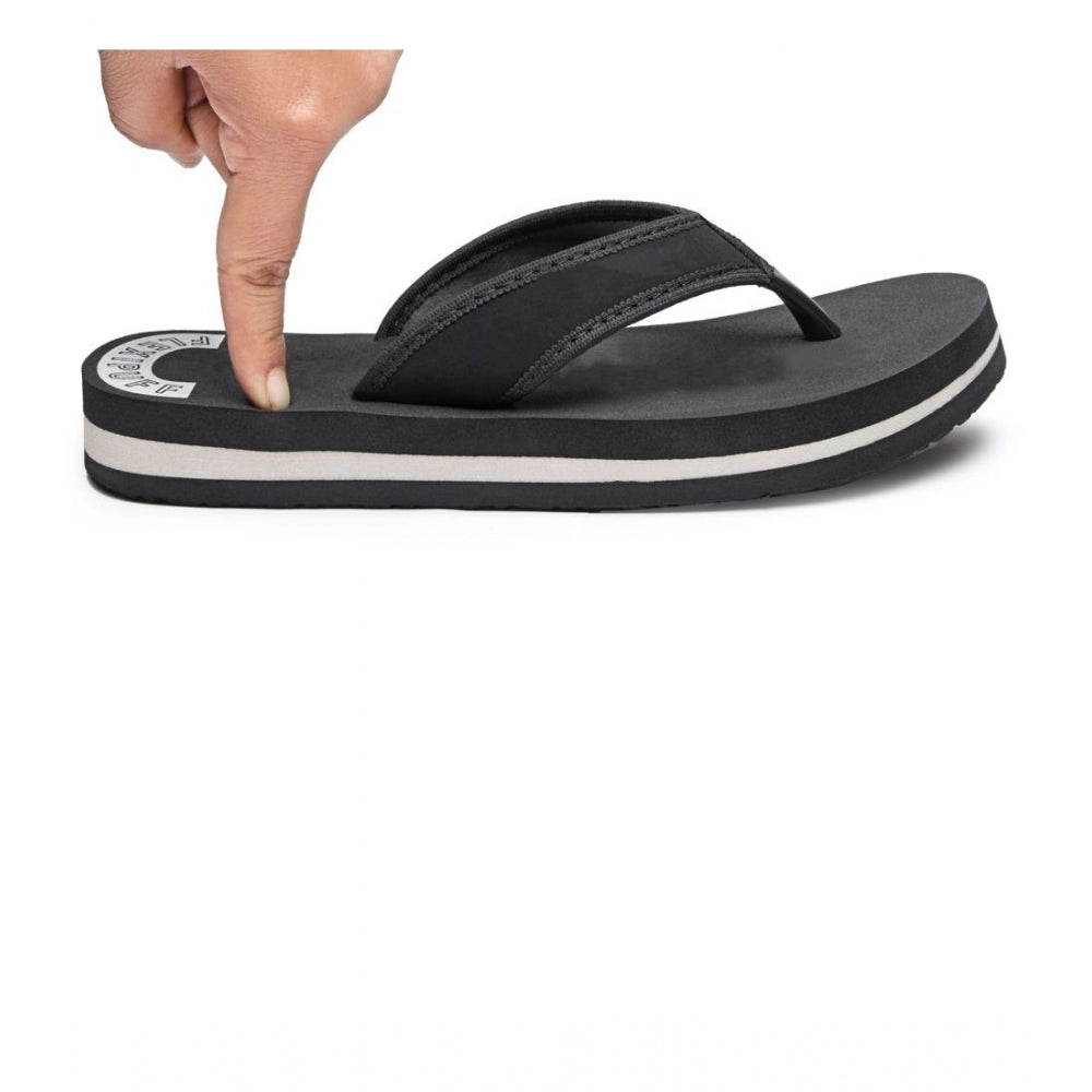 Amfyn Unisex Rubber Lightweight and Soft Women Slippers for a Cozy Step (Black)