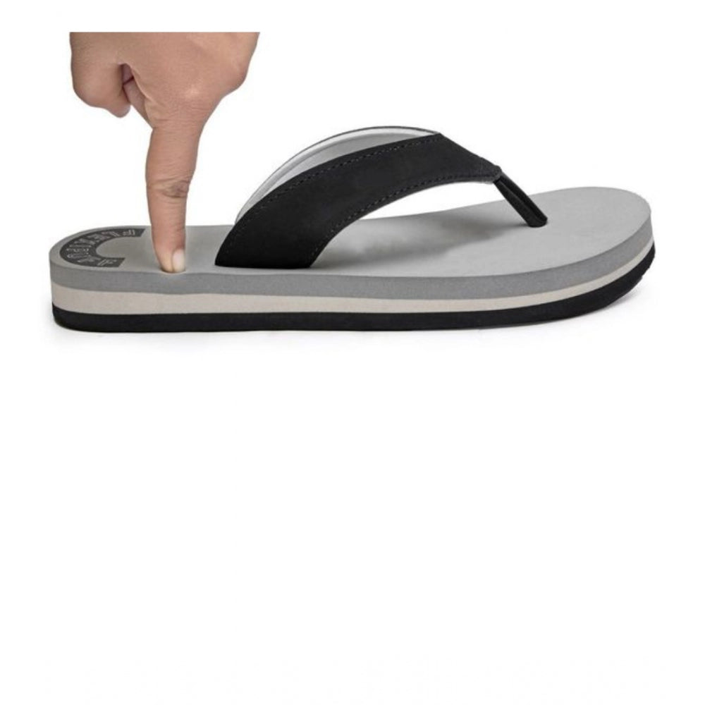 Amfyn Unisex Rubber Men's Slippers for Ultimate Comfort (Grey)
