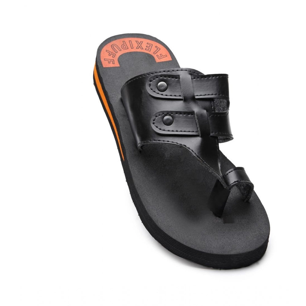 Amfyn Unisex Rubber Lightweight Slippers for Effortless Style (Black)