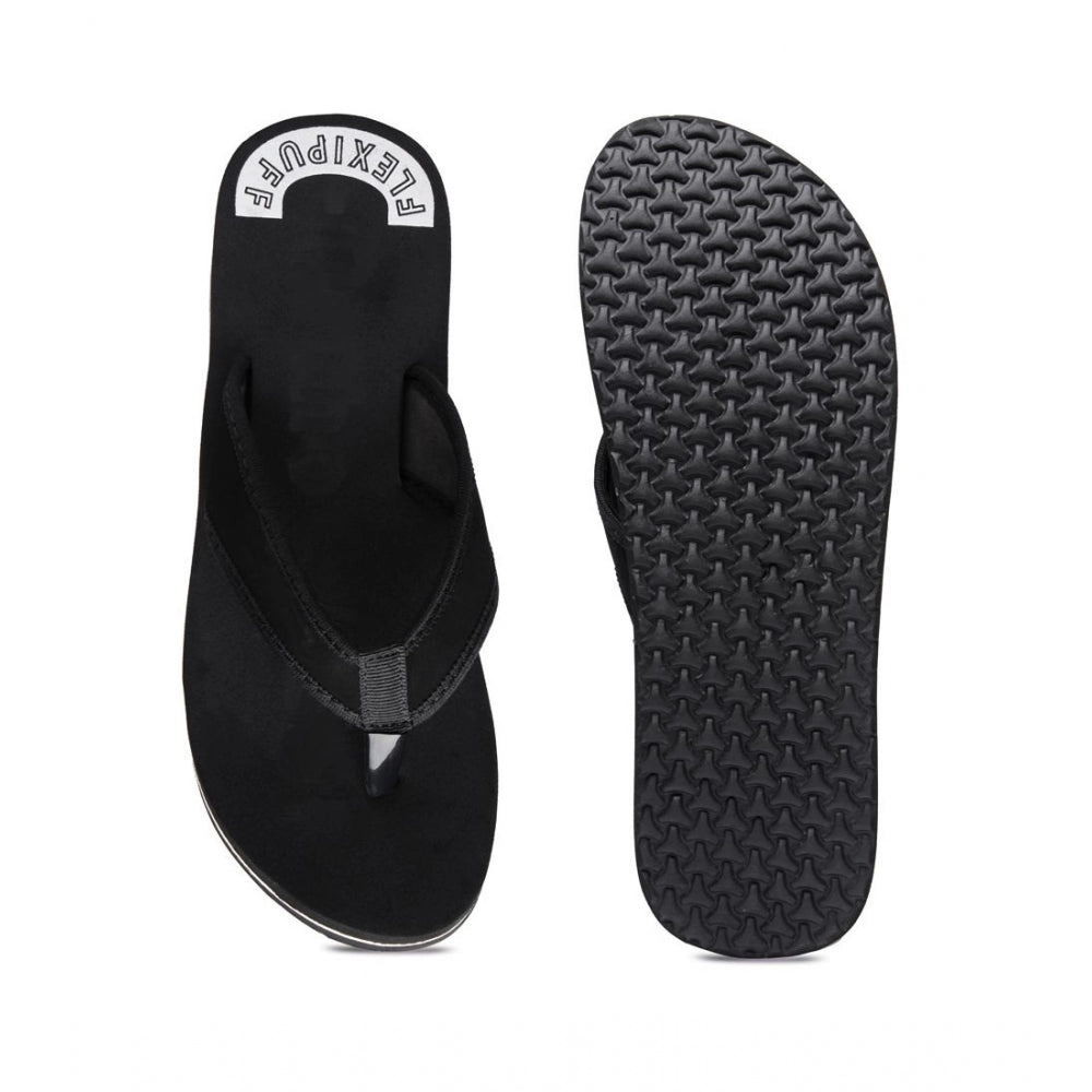 Amfyn Unisex Rubber Lightweight and Soft Women Slippers for a Cozy Step (Black)