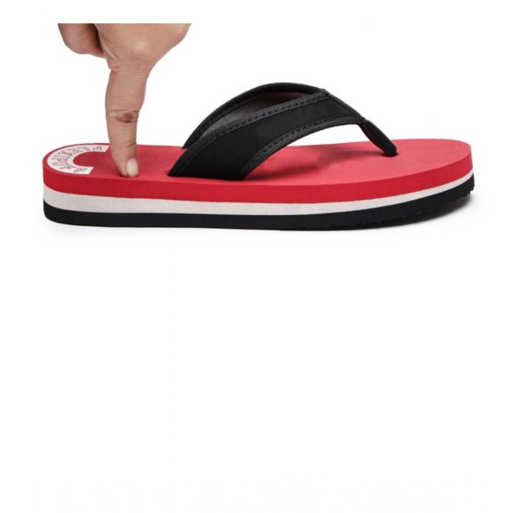 Amfyn Unisex Rubber Lightweight and Soft Women Slippers for a Cozy Step (Red)