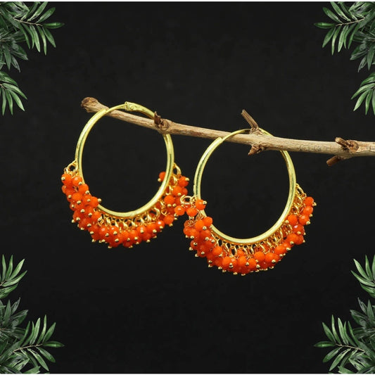 Fashion Women's Orange Color Antique Hoop Earrings