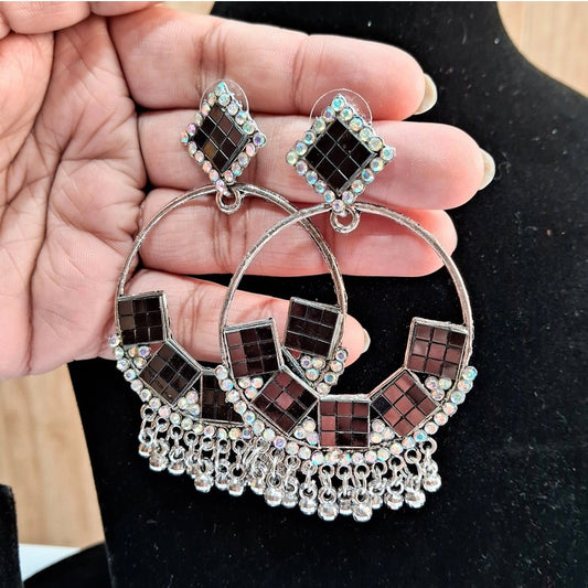 Fashion Women's Black Color Oxidised Earrings